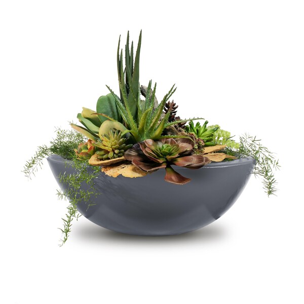 The Outdoor Plus 33 Round Sedona Planter Bowl - GFRC Concrete - Gray - OPT-33RP-GRY - main